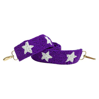 Purple Star Beaded Crossbody Strap #MNA107VL-PUR - Bag Strap - Women’s