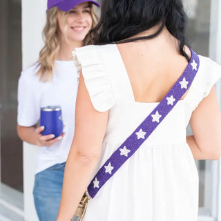 Purple Star Beaded Crossbody Strap #MNA107VL-PUR - Bag Strap - Women’s