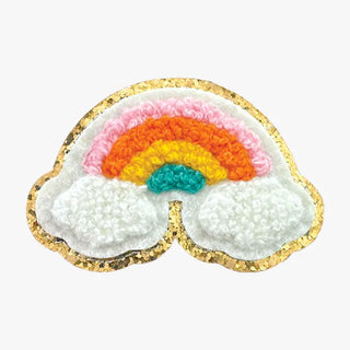 Rainbow With Gold Sequin Trim Patch #P23-RAIN - Patch