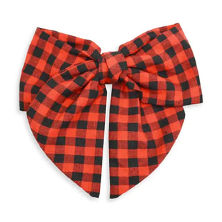 Red & Black Check Hair Bow #MNA2024VL-RDBLKCHK - Hair Bow - Women’s