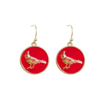 Red Cardinal Earrings Enamel Bird Jewelry Nature Lover Gift for Her #VLJ2636-RDCAR