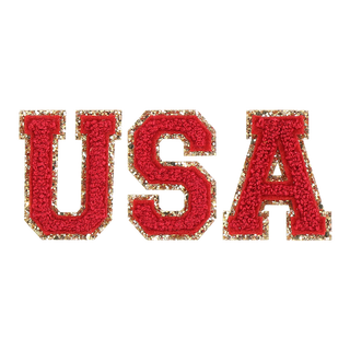 Red & Gold Varsity Single Letter Chenille Patch #ABC-RED