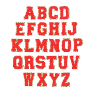 Red & Gold Varsity Single Letter Chenille Patch #ABC-RED