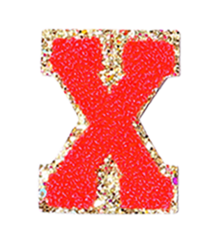 Red & Gold Varsity Single Letter Chenille Patch #ABC-RED
