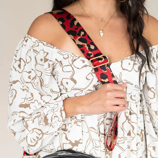 Red Leopard Crossbody Strap #MNA109VL-REDLPRD - Bag Strap - Women’s