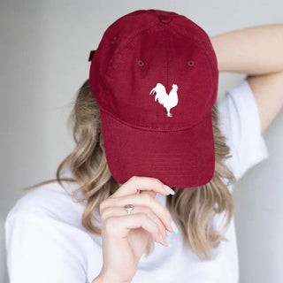 Rooster Baseball Cap Farm Country Hat for Men Women #M190VL-BLK-ROOST - Baseball Cap - Women’s