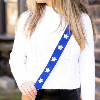 Royal Blue Star Beaded Crossbody Strap #MNA107VL-RBL - Bag Strap - Women’s