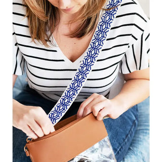 Royal Blue Trellis Beaded Crossbody Strap #MNA107VL-NYTEL - Bag Strap - Women’s