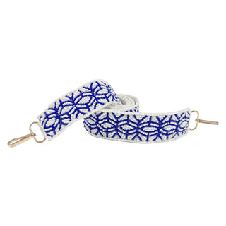 Royal Blue Trellis Beaded Crossbody Strap #MNA107VL-NYTEL - Bag Strap - Women’s