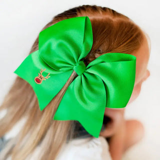 Rudolph Green Kids Hair Bow Christmas Grosgrain Alligator Clip #M5000VL-GRN-RUD - Hair Bow - Kids
