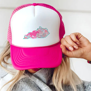 Run for the Roses Trucker Hat Derby Mesh Cap for Women #L197-NPK-HTRFR24 - Trucker Hat - Women’s