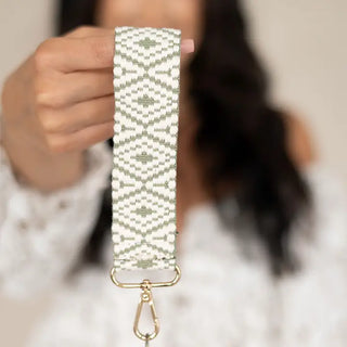 Sage Diamond Wristlet Strap Keychain Lanyard Key Holder Gift #MNA106VL-SAGEDI - Wristlet