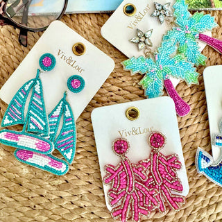 Sailboat Earrings Nautical Coastal Beach Boat Lover Jewelry Gift #VLJE0801-SAIL - Dangle Earrings