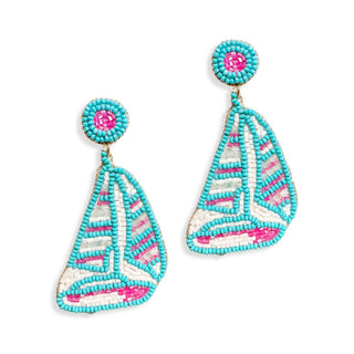 Sailboat Earrings Nautical Coastal Beach Boat Lover Jewelry Gift #VLJE0801-SAIL - Dangle Earrings