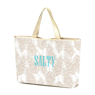 Salty Coconut Palms Ally Tote Coastal Beach Canvas Shoulder Bag #M731VL-COCO-SALTY - Tote Bag - Women’s