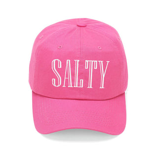 Salty Embroidered Beach Hat for Women Cute Summer Cotton Baseball Cap #M190VL-SALTY24 - Hot Pink - Baseball Cap