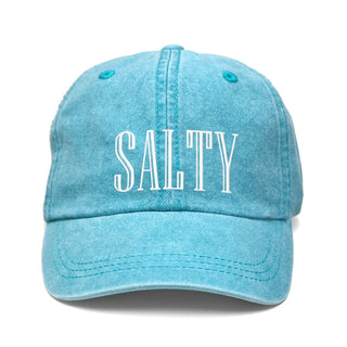 Salty Embroidered Beach Hat for Women Cute Summer Cotton Baseball Cap #M190VL-SALTY24 - Aqua - Baseball Cap - Women’s