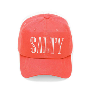 Salty Embroidered Beach Hat for Women Cute Summer Cotton Baseball Cap #M190VL-SALTY24 - Coral - Baseball Cap - Women’s