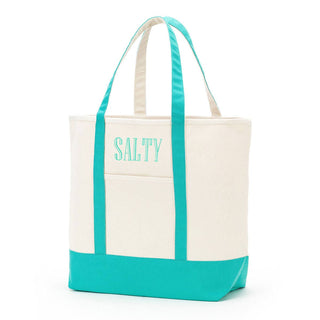 Salty Everyday Tote Coastal Beach Canvas Bag Ocean Lover Carryall #M733VL-MINT-SALTY - Tote Bag - Women’s