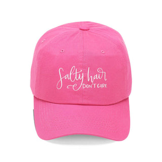 Salty Hair Don’t Care Beach Hat for Women Embroidered Coastal Cap #M190VL-SALTYH - Hot Pink - Baseball Cap - Women’s