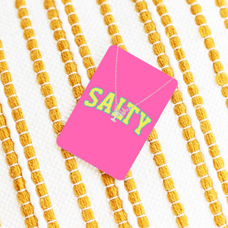 Salty Margarita Keepsake Necklace Card #VLJC-1355SV-SALTY - Pendant/Charm Necklace
