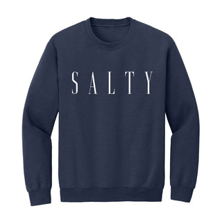 Salty Sweatshirt Coastal Beach Graphic Cozy Seaside Pullover #HPSW-SALTY - Navy / Small - Graphic Sweatshirt - Women’s