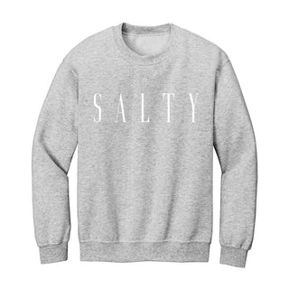 Salty Sweatshirt Coastal Beach Graphic Cozy Seaside Pullover #HPSW-SALTY - Ash Grey / Small - Graphic Sweatshirt