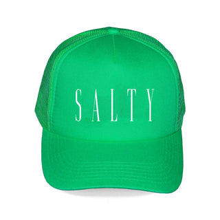 Salty Trucker Hat Beach Mesh Baseball Cap for Coastal Unisex #L197-SMSALTY - Kelly Green - Trucker Hat - Women’s