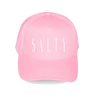 Salty Trucker Hat Beach Mesh Baseball Cap for Coastal Unisex #L197-SMSALTY - Light Pink - Trucker Hat - Women’s