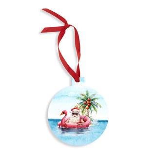 Sandy Claus Is Coming to Town Coastal Christmas Tree Ornament - 3 pc Set #SO-RD3-BCHSANT - Ornament