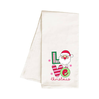 Santa Love Christmas Hand Towel Holiday Kitchen Decor Gift #HPHT-HTLVSANT - Hand Towel