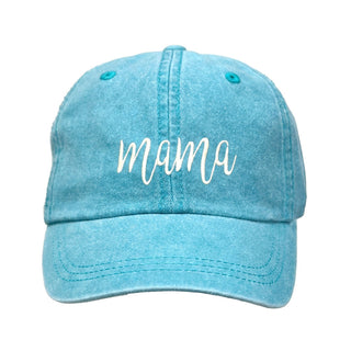 Script Mama Embroidered Baseball Cap Mother’s Day Gift for Mom #M190VL-MAMA - Aqua - Baseball Cap - Women’s