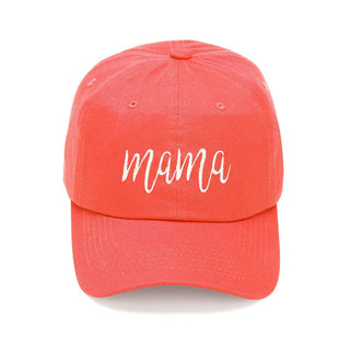 Script Mama Embroidered Baseball Cap Mother’s Day Gift for Mom #M190VL-MAMA - Coral - Baseball Cap - Women’s