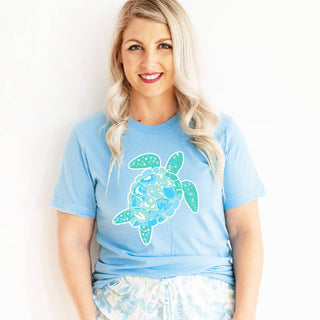 Sea Turtle Graphic T Shirt Coastal Beach Ocean Lover Tee Unisex #HPTS-TUR23 - Screen Printed T-Shirt - Women’s
