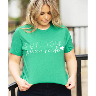 Shake Your Shamrock T Shirt Funny St Patricks Day Graphic Tee #HPTS-HKGRN-SHAM - T-Shirt (Graphic) - Women’s