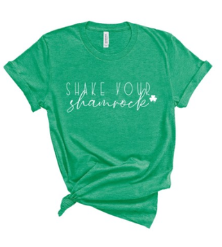 Shake Your Shamrock T Shirt Funny St Patricks Day Graphic Tee #HPTS-HKGRN-SHAM - T-Shirt (Graphic) - Women’s