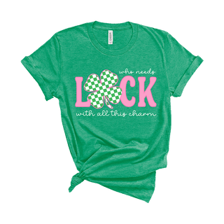 Shamrock Luck T Shirt Lucky Clover St Patrick's Day Graphic Tee #CHKSHAM