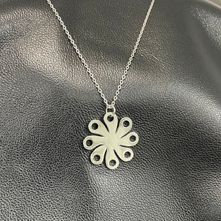Silver Flower Pedal Necklace #EN038S-FLOWER - Pendant/Charm Necklace