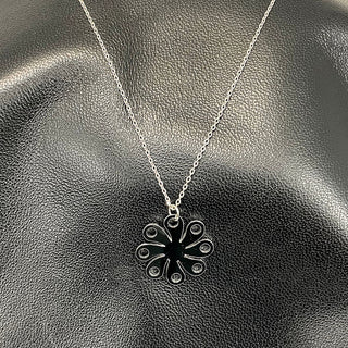 Silver Flower Pedal Necklace #EN038S-FLOWER