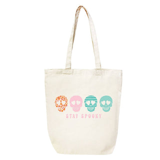 Skull Stay Spooky Canvas Tote #HPT2515-STSP23 - Tote Bag - Women’s