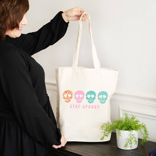 Skull Stay Spooky Canvas Tote #HPT2515-STSP23 - Tote Bag - Women’s