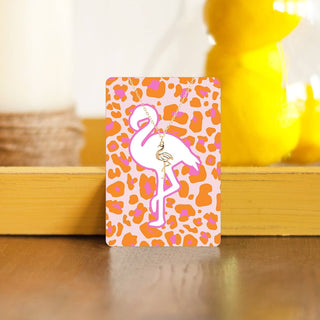 Smitten Kitten Flamingo Keepsake Necklace Card #VLJC-1525GD-SMIT23 - Pendant/Charm Necklace