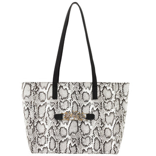 Snakeskin Abbey Purse Shoulder Handbag Everyday Tote with Snap off Acrylic Panel #MG700-SNAKE - TURTLES - Tote Bag