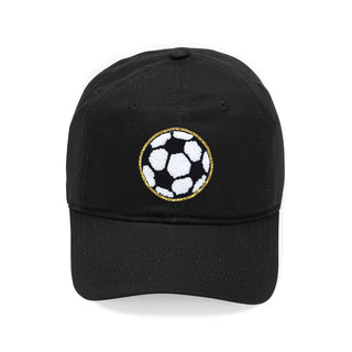 Soccer Glitter Patch Cap Sparkle Soccer Baseball Hat for Women #L190-PSOCC - Black - Baseball Cap - Women’s