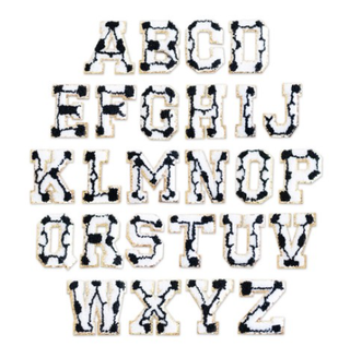 Soccer White Black & Gold Varsity Single Letter Chenille Patch #ABC-SOCC - Patch