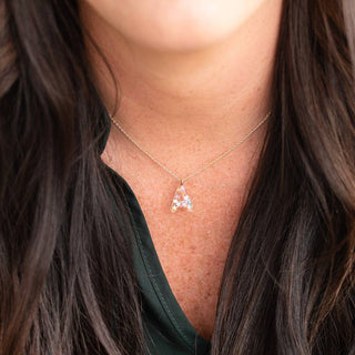 Sophie Glitter Initial Necklace #VLJ155-D - Pendant/Charm Necklace