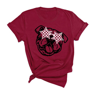 Star Bulldog T Shirt Mascot Game Day School Spirit Graphic Tee #HPTS-STRBULL - T-Shirt (Graphic) - Women’s