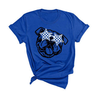 Star Bulldog T Shirt Mascot Game Day School Spirit Graphic Tee #HPTS-STRBULL - T-Shirt (Graphic) - Women’s