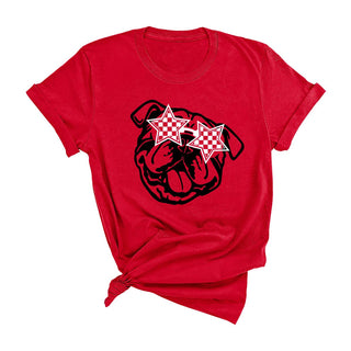 Star Bulldog T Shirt Mascot Game Day School Spirit Graphic Tee #HPTS-STRBULL - T-Shirt (Graphic) - Women’s