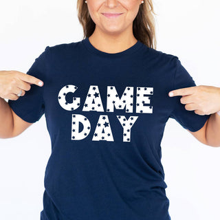 Star Game Day T Shirt Football Fan Tailgate Graphic Tee #HPTS-STRGD - Screen Printed T-Shirt - Women’s